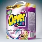 Бесфосфатный стиральный порошок CLEVER PROFESSIONAL COLOR 3, 3кг 