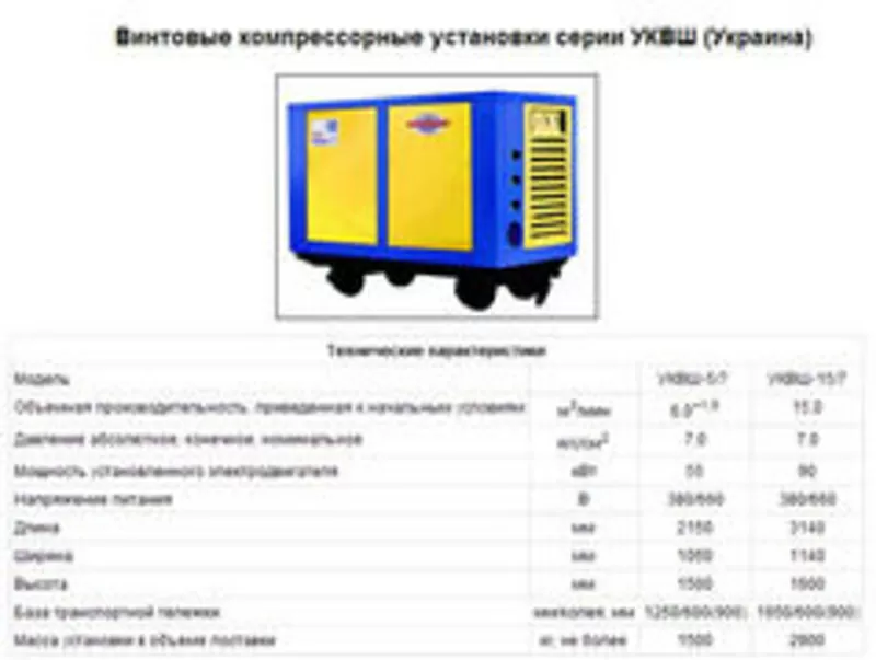 Запасные части к компрессорной установке УКВШ